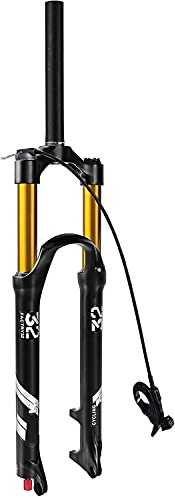 YLXD 26/27.5/29 Pollici 100mm di Escursione, 1-1/8 Diritta/conica MTB Forcella Anteriore Forcella per Mountain Bike Regolazione Estensione Freno a Disco QR 9mm B,27.5