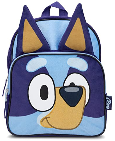 AI ACCESSORY INNOVATIONS Bluey & Bingo Plüsch-Kinder-Rucksack, 30,5 cm, weich und bezaubernd, 3D-Charakter-Schultasche für Kleinkinder, Blau, Blau, Small, Blau