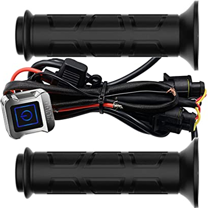 VICASKY 1satz Heizgriffe Für Motorräder Einstellbare Elektrische Heizgriffe Mit Rutschfester Oberfläche Und Wasserdichtem Geeignet Für Motorräder Atvs Und Roller