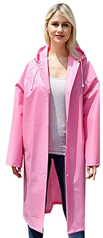 Poncho Antipioggia Impermeabile per Adulti, Riutilizzabile Giacca con Cappuccio e Bottone, Grande Mantella EVA per Donna Uomo Escursionismo Ciclismo