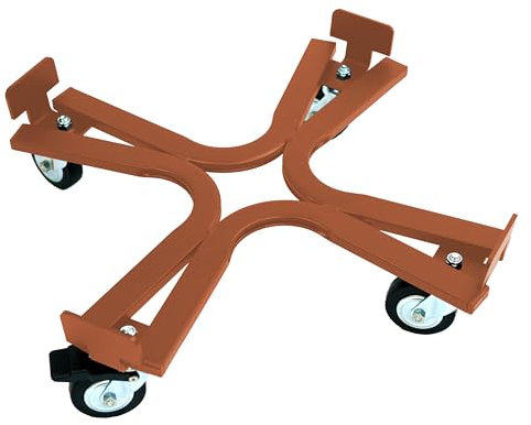 Tecnokit: Carrello circolare per piante di grandi dimensioni, massimo carico 200 kg, struttura robusta in acciaio, con ruote industriali con freno, Made in Italy, FAI DA TE. (ø 55 CM, COTTO)