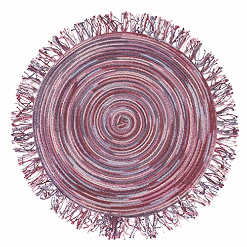 Villa d'Este Home Tivoli Provence Tischsets, rund, mit Fransen, Violett, mittelgroß, 6 Stück