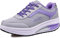 Solshine Mujer Malla con cordones elevados Plataforma con tacón de cuña Zapatillas para correr Zapatos deportivos, morado, 39 EU