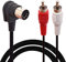 HTGuoji Din 5 Pin to RCA Cable, 90 Degree Right Angle 5 Pin Din Plugs Male to 2 RCA Male Professional Grade Audio Cable for Bang & Olufsen, Naim, Quad, Stereo Systems (50 cm / 1.6 FT)
