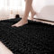 DEXI Badezimmerteppich 50 x 80 cm,Chenille Badematte rutschfest,weicher Badvorleger Maschinenwaschbar,Super absorbierend Badteppich für Badewanne,Dusche und Badezimmer, Schwarz