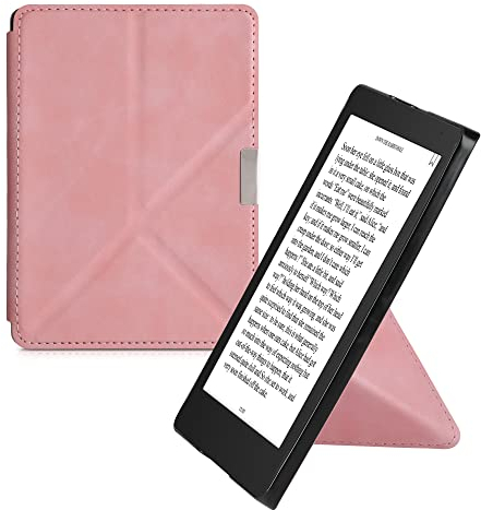 kwmobile Étui Compatible avec Kobo Aura Edition 2 Coque - Étui à Rabat magnétique Tablette eReader Similicuir - Rose Ancien