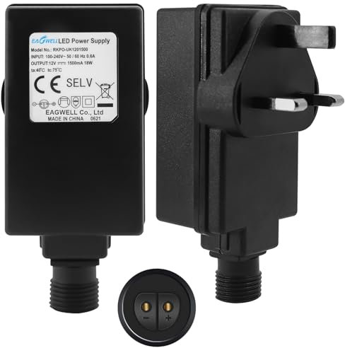 12V 1A Class 2 Power Supply, LED Adaptor Replacement, EAGWELL Outdoor Low Voltage Power Adapter, Yard Inflatable Adapter, Plug for String Light, Rope Lights,Christmas Lights