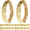 GORGECRAFT 12 STÜCKE Pailletten-Stirnband, Elastisch, Glänzend, Dehnbar, Glitzernd, Modisch, Verstellbares Haarband, Zubehör-Set Für Damen, Teenager, Sport, Tanz, Party, Teams (Gold)