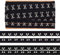 nbeads 3 Yards (2.74 m) Baumwolle Haken Und Ösenband, 2.5 cm Breites Schwarzes Baumwollband, Silbernes Metallkantenband Für Korsett BH Nähen Quilten Brautkostüme Heimdekoration