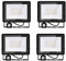 Jefedana 4PACK - 100W Projecteur LED détecteur de mouvement,Blanc Froid (6000K) 10000LM Projecteur LED Exterieur Avec Detecteur Imperméable IP66 Projecteur LED de sécurité pour, garage, couloir