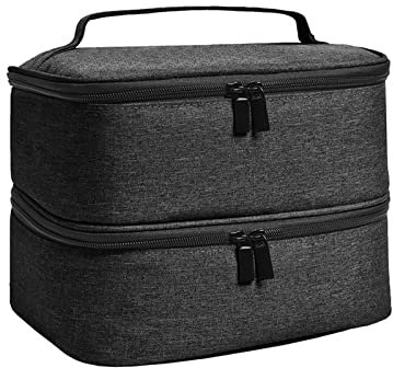 MagiDeal Organisateur de sac de rangement pour vernis à ongles détachable 30 boîte de rangement doublée de grille trousse de toilette, noir