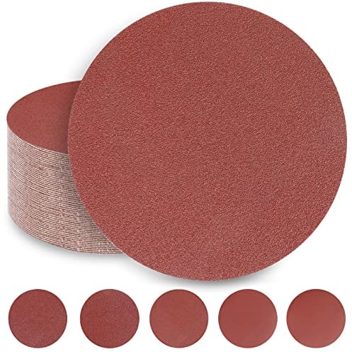Sruhrak Schleifpapier 180mm Klett 10 X 40/60/80/120/240 Körnung Schleifscheiben 180mm klett für Trockenbauschleifer Exzenterschleifer Schleifgiraffe (50 Stück)