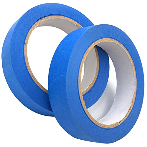 Akuoly Malerkrepp Kreppband für Malerarbeiten und Dekoration, 24mm x 50m Masking Tape, 2 Rollen