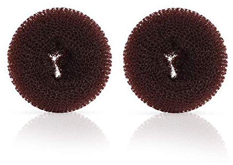 Extra Hair Donut Bun Maker for Kids, Ring Style Bun, 2PCS Chignon Hair Small Doughnut Shaper for Short and Thin Hair (Small, 2.5 Inch/Brown)