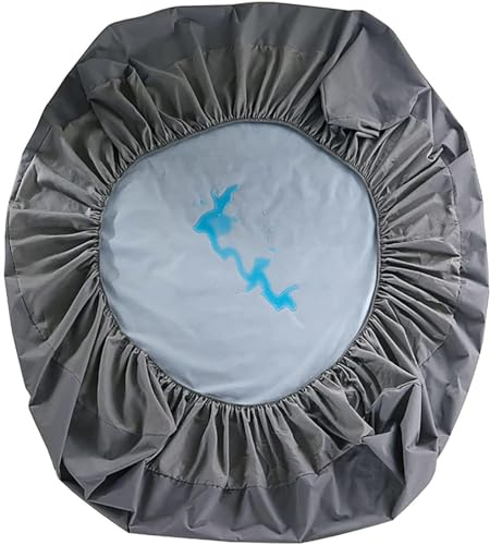 NURCIX Runder wasserdichter Matratzenbezug mit 8-18 tiefer Tasche, geräuschlos & weiches Spannbettlaken Atmungsaktiv, geräuschlos & weiches Matratzenkissenbezug,Grey-Diameter200cm(79inch)