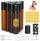 Essential Oil Roller Bottles, 10pc Set with Stainless Ball, 10ml Glass Bottles, Opener, Dropper, Pipette, Labels for Essential Oils & Fragrance - Brown