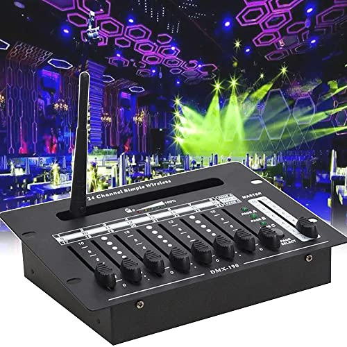DJ-Controller DMX – Akku 24 Kanäle und kabellose Controller für DMX-Beleuchtung kabellos mit Akku