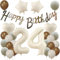 24 Geburtstag Deko Beige, Deko 24. Geburtstag Frau Mann, Beige Luftballons 24. Geburtstag Frauen, Geburtstagsdeko 24 Jahre Beige Ballon, 24. Geburtstag Dekorationen, Luftballon 24. Party Deko