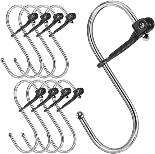 Sopito Ganci a S, 8pcs di Gancio a Forma di S in Metallo con Anello di Sicurezza Ganci a s Cucina Mobili Anticaduta per Cucina, Bagno, Giardino