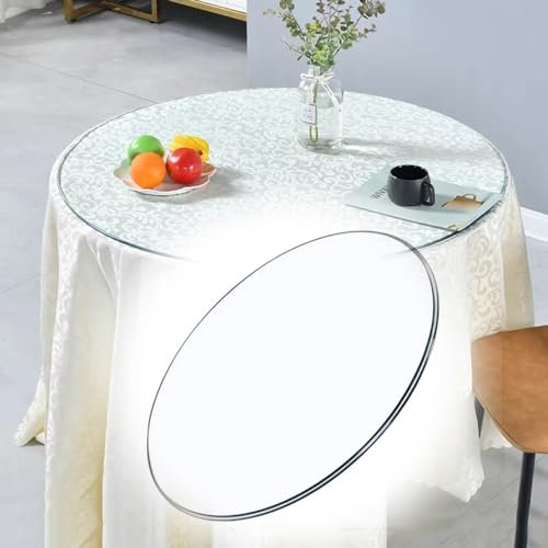 NILZA Glas Tischplatte Gehärtetem Glas Tischplatte Rund Glasplatte 45 cm 50 cm 60 cm 70 cm Tisch Glasplatte Ersatzteil Transparent (Size : 88cm)