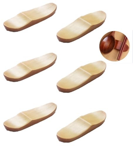 Eabdice 6 Pezzi Poggia Bacchette, Bacchette per Ristoranti Porta-Forchette, Cinesi Giapponesi Poggia Bacchette a Forma,Vintage, Applica a per Tavolo da Cucina(Colore del Legno)