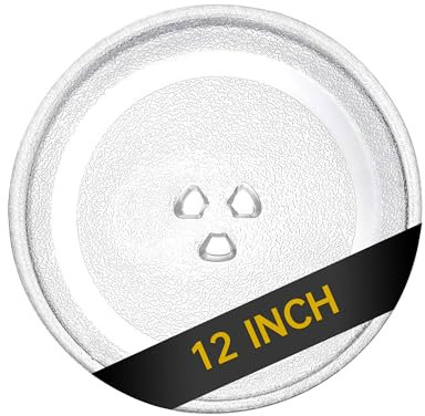 Rotaglass 12 Microwave Glass Turntable Plate, 12 /30.5 cm Microwave Tray Replacement Glass Plate, Glass Tray Replacement for LG, GE, Magic Chef, Hotpoint, Panasonic, Kenmore, etc