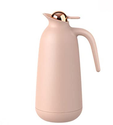 Botella de agua aislada de acero inoxidable de 1000 ml, termo para bebidas calientes y frías, para café, té, botella térmica, color rojo (rosa)