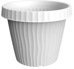 bama Pot De Fleurs Onda en Plastique - Blanc - 45l