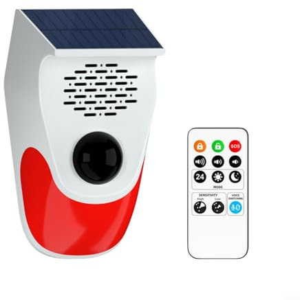 CNANRNANC Solar Alarm Light Voice Announcer Infrared Motion Alarm Sound Detector Outdoor Waterproof Solar Alarm System Motion Sensor