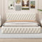 MSMOK Polsterbett 140x200cm Jugend-Doppelbett, aus hautfreundlichem Velours (Beige)