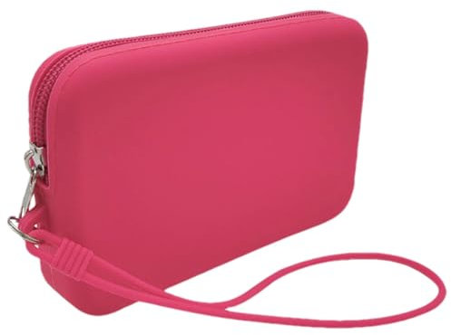 Porte-monnaie en silicone avec fermeture éclair, porte-monnaie de grande capacité, porte-monnaie portable porte-monnaie en silicone 15 x 9 x 3 cm pour espèces, changement homme et femme, idéal pour