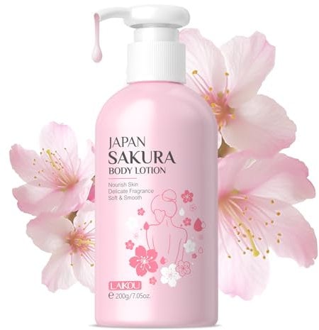 Lotion hydratante raffermissante pour peau sèche Japon Sakura - Avec niacinamide, vitamine C et beurre de karité - Soin intensif - Non collant, rafraîchissant - Absorption rapide - 200 ml