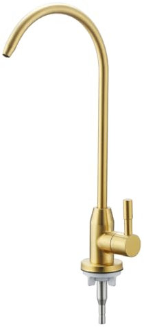 Grifo Cocina Osmosis Dorado Giratorio 360° Grifo de Fregadero Agua Fria Monomando,oro