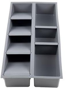 Cofan Organizador de cajones | Adecuado para almacenaje de cubiertos y utensilios | Color: gris | 7 compartimentos | Medidas: 20 x 45 x 6,5 cm
