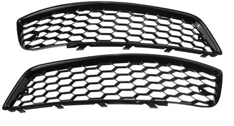 Paar Kompatibel for Audi A3 8P 2009-2013 Glänzend Schwarz Nebel Licht Lampe Abdeckung HONEYCOMB HEX Kühlergrill Grill 8P0807682J 8P0807681AA