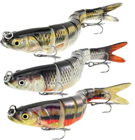 Angelköder – 3 Stück Kunstköder Hecht Köder Wobbler für Hecht, Zander, Barsch & Forelle – Lebensechtes Design für Süß- & Salzwasser Angler & Familien
