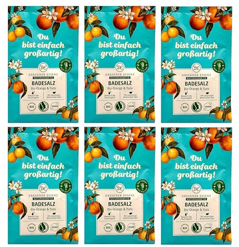 6er Pack Dresdner Essenz Badesalz Bio Orange & Yuzu 6 x 60g