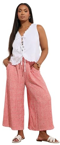Yours Curve Gingham Crinkle Midaxi Culottes - Women's - Plus Size Curve