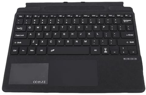 Diyeeni Ultra Slim Bluetooth Keyboard, 7 Color Backlight Wireless Keyboard with Touchpad for Pro 8/9/10/11/X, Built in Rechargeable Battery, ABS + PU Material (Black)