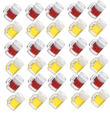 LALADEFIEE 30pcs Miniature Beer Cup Ornaments Dollhouse Mugs Resin Micro Decor for Party Accessories and Cake Toppers Lightweight Mini House Mugs for Dollhouse Scenes and Space Styling