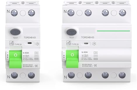 Interruptor Diferencial RCCB Tipo B, 2 Polos, 4 Polos, CA, 40 A, 63 A, 30 MA, 100 MA, 300 MA, 10 KA, Carril DIN, 230 V(40A,2 Pole 300 mA)