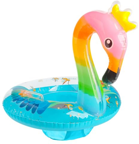 Clvsyh Baby Schwimmring, Aufblasbar Flamingo Schwimmring, Schwimmreifen Kinder 1-4 Jahre, Baby Schwimmreifen mit Sitz, Kinder Float, für Schwimmbad-Party, Strand Partyzubehör (Glitzer Blau)