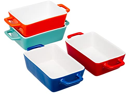 Set de 4 mini fuentes para horno, de la marca Invero, de colores, ideales para lasañas, pasteles, tapas y más