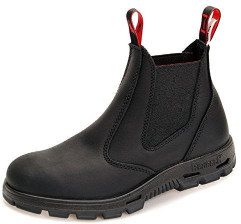 Redback BUSBBK Safety Work Boots aus Australien - mit Stahlkappe - Schwarze Sohle - Unisex - Black/Schwarz - UK 9.0 / EU 43.0