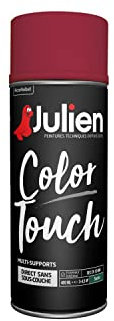 Julien Peinture Aérosol Intérieure et Extérieure Color Touch en Phase Aqueuse - Framboise Satin - 400ml