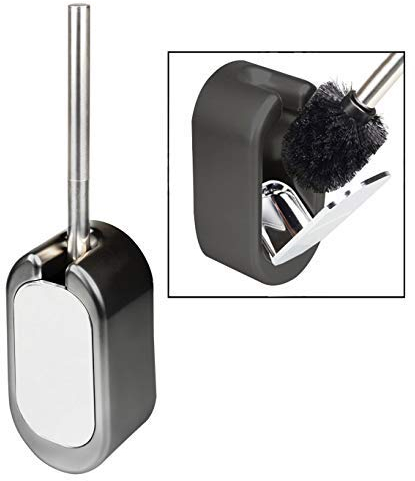 OFKPO - Cepillo de Inodoro para Inodoro, Soporte de Cepillo de Inodoro extraíble en Pared, Cepillo para Limpieza de la habitación, diseño Moderno Decorativo - Negro
