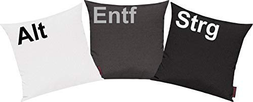 Shirtinstyle Kissenhüllen Set 3 Stück für Auserwählte! Sofakissen Motiv ALT, STRG und ENTF, Farbe Weiss