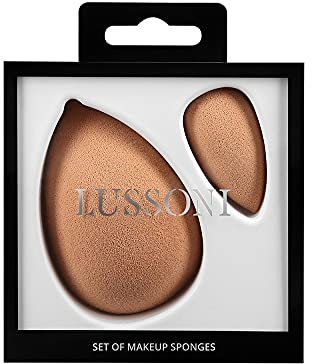 T4B LUSSONI 2-Piece Make-Up Sponge Set, Blender Sponges, Skin Colour