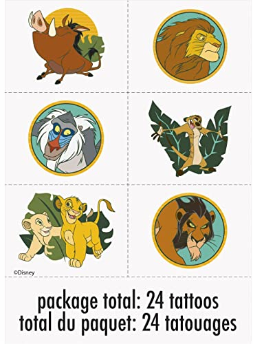 Unique Industries The Lion King Birthday Party Favor Tattoos - Includes 24 Tattoos