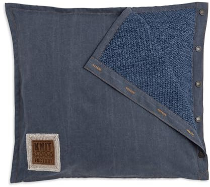 KNIT FACTORY - Rick Kissen - Jeans/Indigo - 50x50 cm